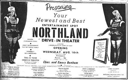 Northland Drive-In Theatre - Northland Grand Opening Ad 8-16-50 (newer photo)